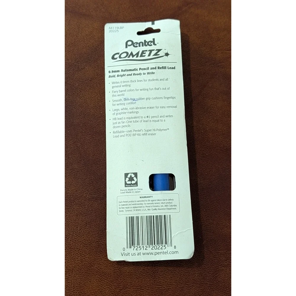Pentel Cometz 0.9mm Automatic Mechanical Pencil AX119LBP Vintage Lead Refill